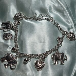 Silver Elephant Charm Bracelet